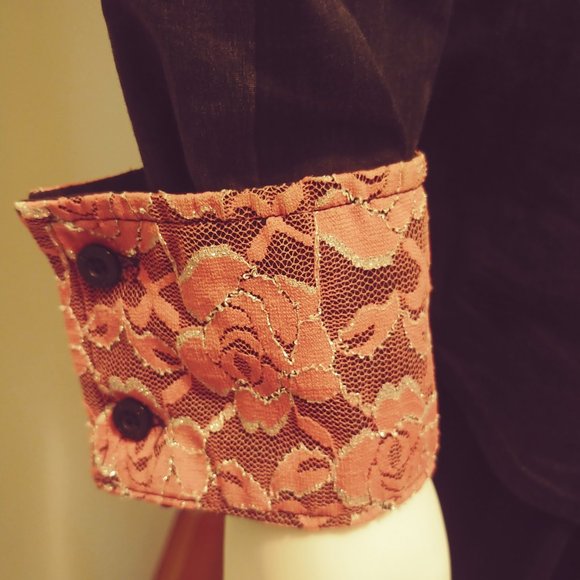 Embroidered Western Style Shirt with Lace and Sequins - Picture 7 of 16